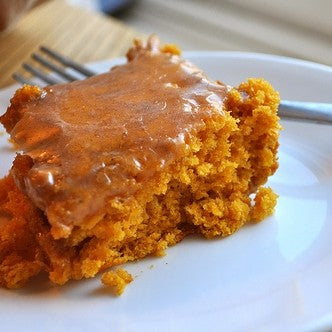 Two-Ingredient Pumpkin Cake with Apple Cider Glaze