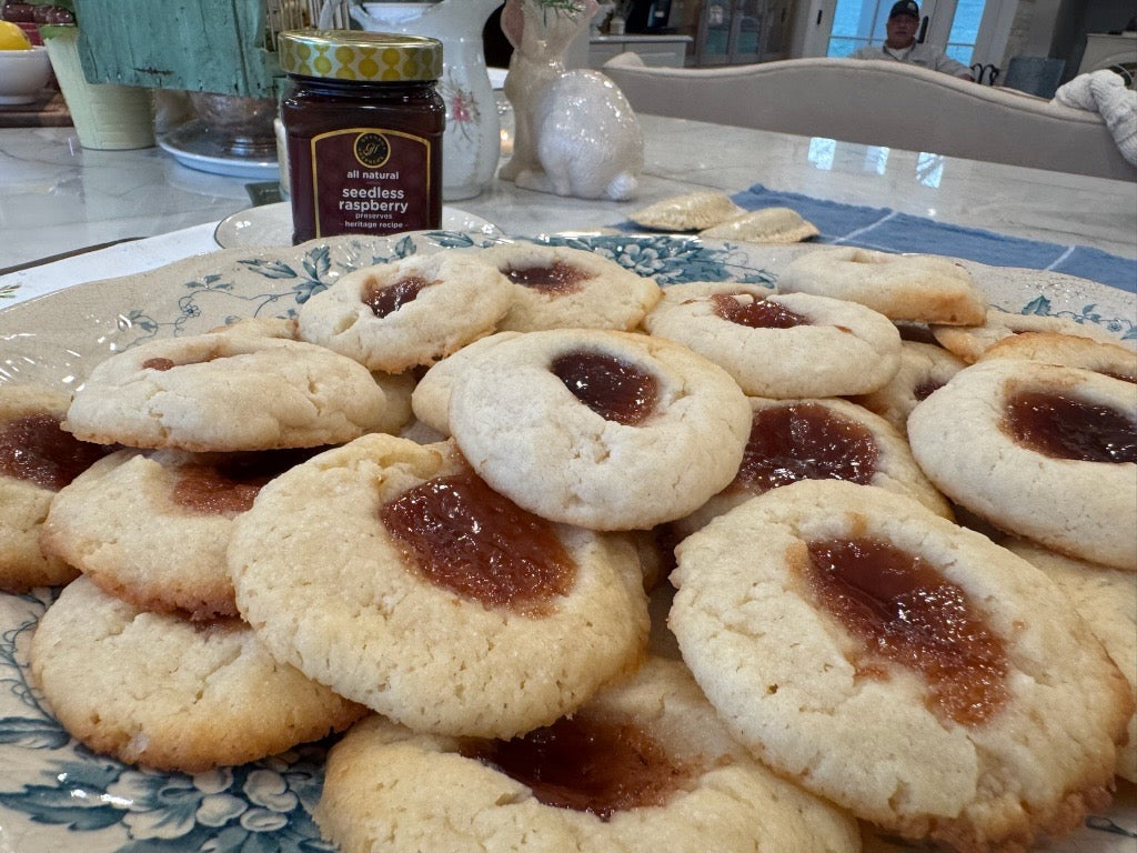 Raspberry Cream Cheese Thumbprint Cookies 