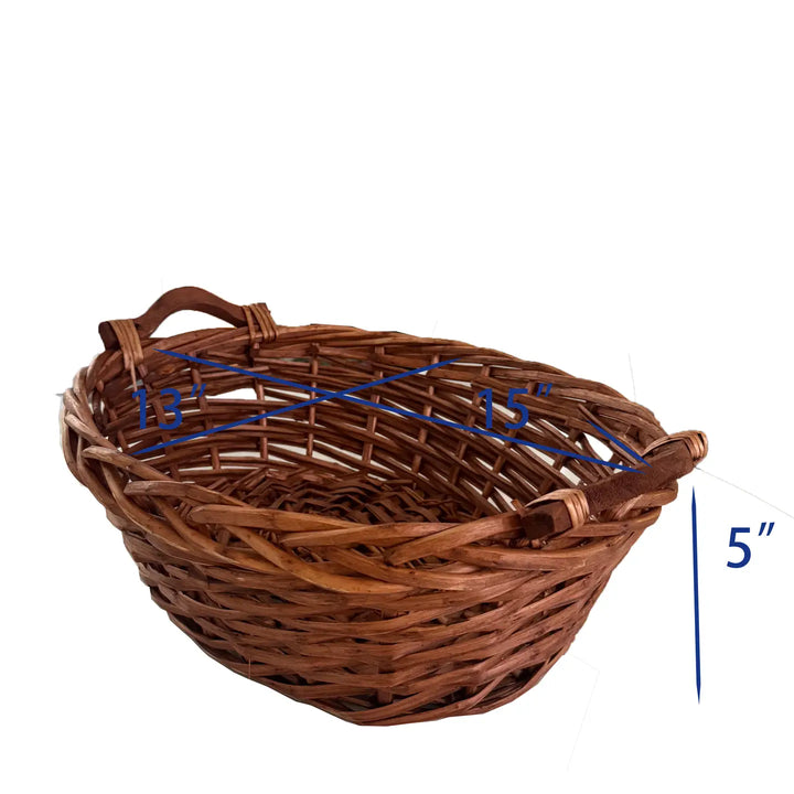 15" Oval Willow Light Brown Basket