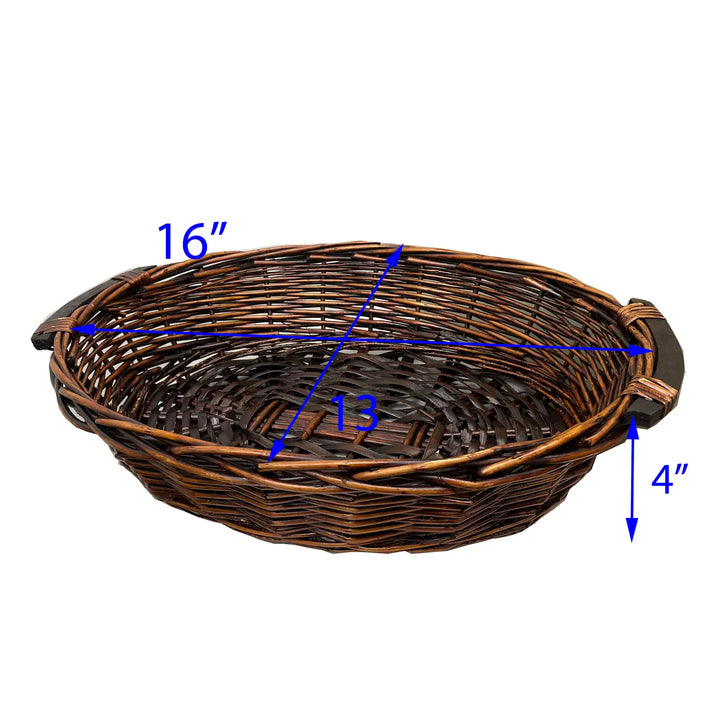 16" Oval Dark Brown Basket