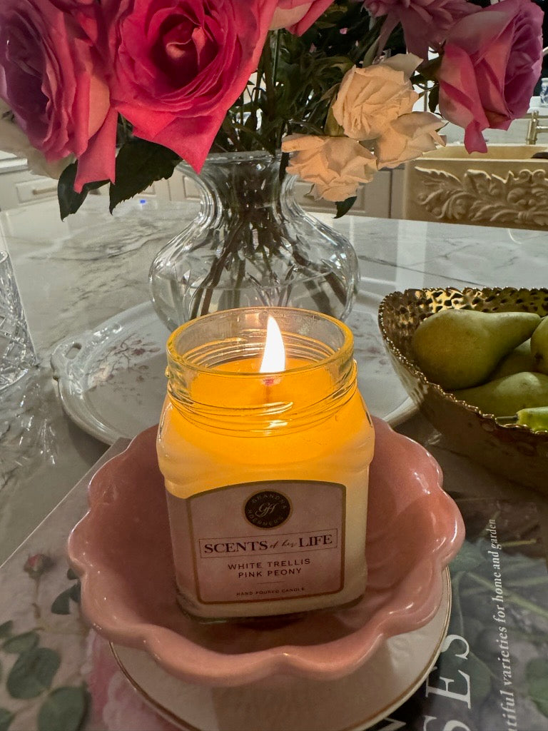 Scents Of Her Life - White Trellis Pink Peony Candle