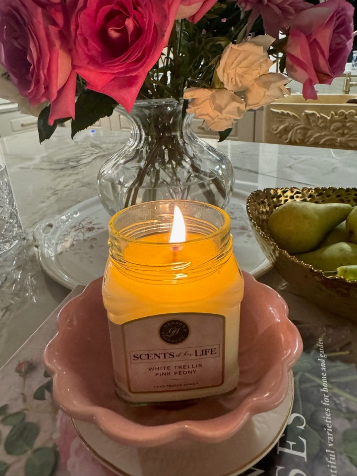 Scents Of Her Life - White Trellis Pink Peony Candle