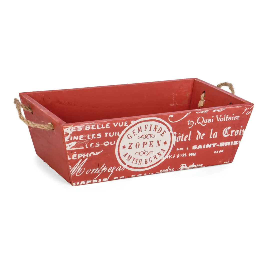 Red Wood Christmas Basket