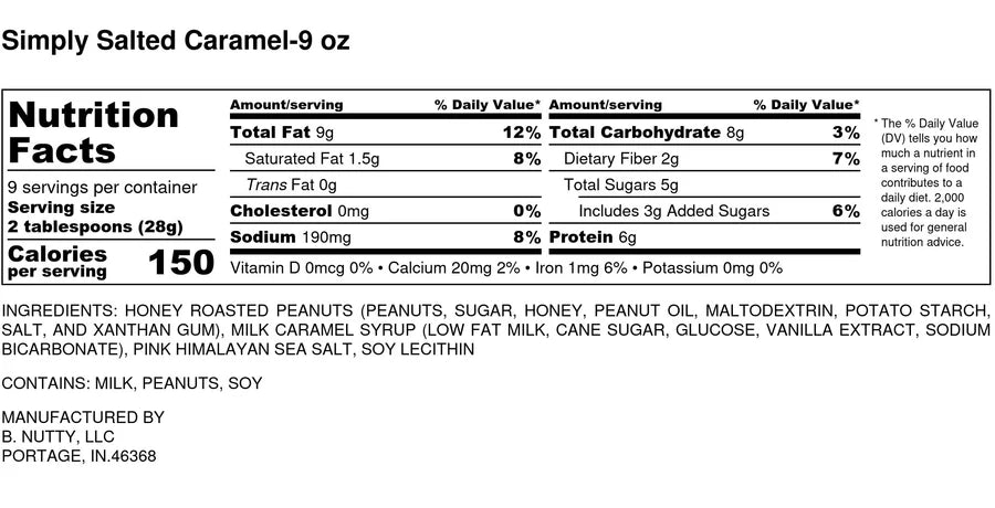 B Nutty Simply Salted Caramel Peanut Butter