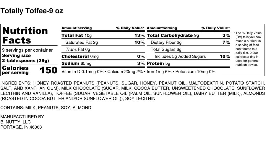 B Nutty Totally Toffee & Peanut Butter